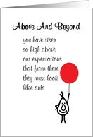 Above And Beyond - a funny employee appreciation poem card