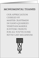 Monumental Thanks - a funny thank you poem for all the help and suppor card