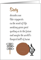 Sixty - a funny sixtieth bithday poem card