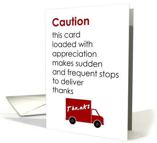 Caution - a funny thank you poem card (1482246)