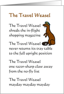 The Travel Weasel - a funny bon voyage poem card