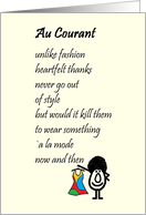 Au Courant - a funny thank you poem card