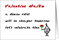 Valentine Haiku - a funny Valentine poem card