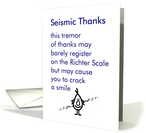 Seismic Thanks - a funny thank you poem from all of us card (1509118)