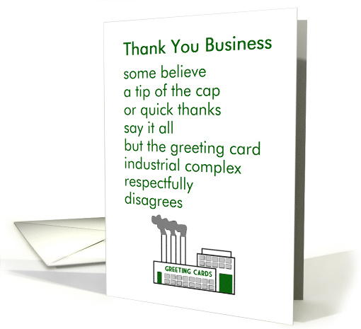 Thank You Business - a funny thank you poem card (1515218)