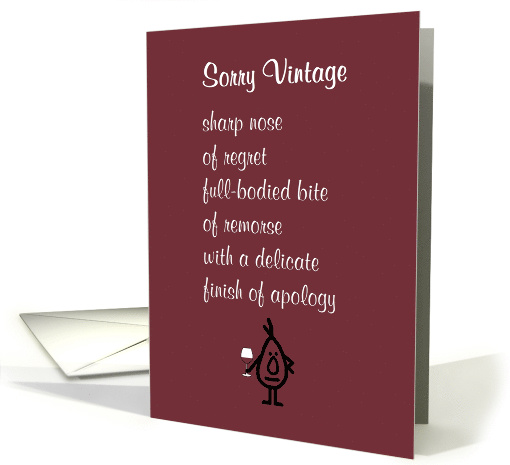 Sorry Vintage - a funny poem of apology card (1517564)