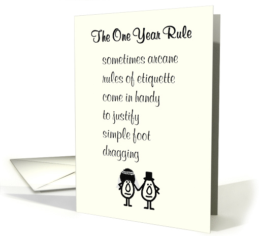 The One Year Rule - a funny belated wedding/marriage... (1532540)