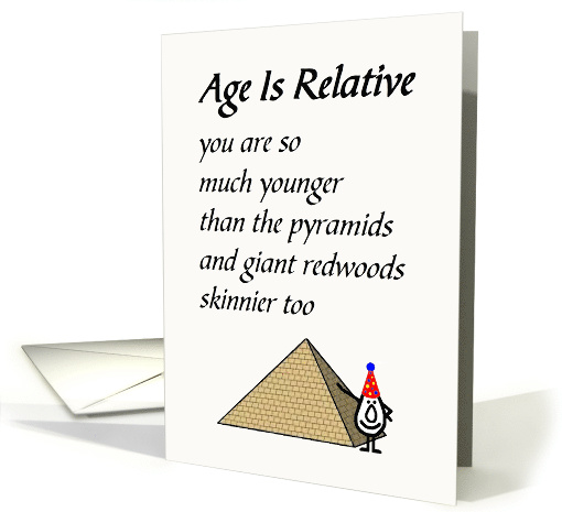 Age Is Relative - a funny happy birthday poem card (1535454)