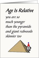 Age Is Relative - a funny happy birthday poem card