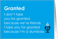 Granted - A funny poem to say you’re sorry card