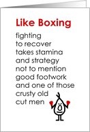 Like Boxing  A Funny Recovery From Hip Surgery Poem card