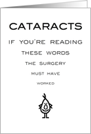 Cataracts - A Funny Cataract Surgery Get Well Poem card