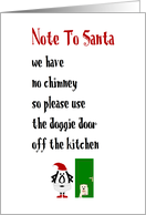 Note To Santa, A Funny Merry Christmas Poem card