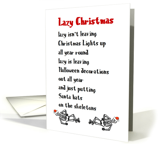 Lazy Christmas, A Funny Merry Christmas Poem card (1587636)