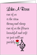 Like A Rose, a funny Happy Valentine’s Day poem card