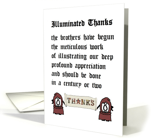 Illuminated Thanks, a funny thank you poem card (1601442)