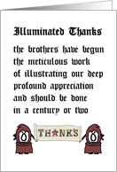 Illuminated Thanks, a funny thank you poem card