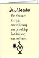 In Absentia, A Funny Poem for a Friend card