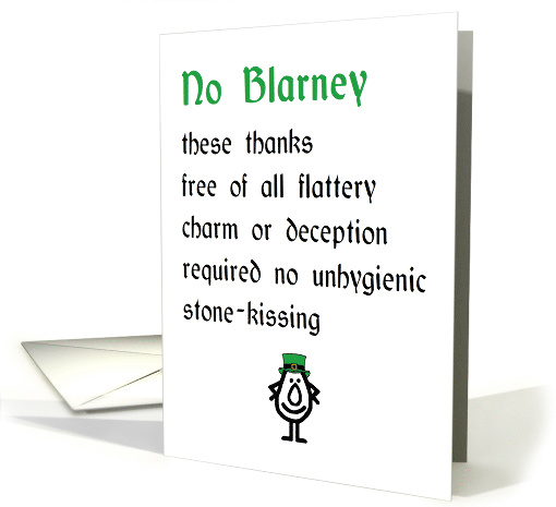 No Blarney, A Funny Thank You Poem card (1622814)