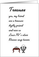 Treasure, A Funny Friendship Poem card