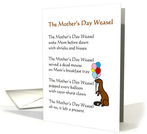 The Mother's Day Weasel, A Funny Happy Mother's Day Poem card