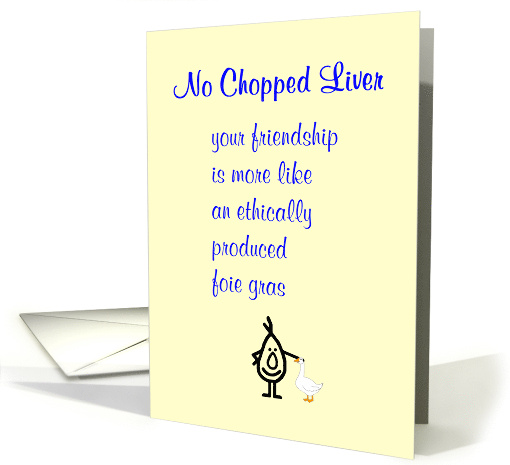 No Chopped Liver A Funny Poem For A Friend card (1668646)