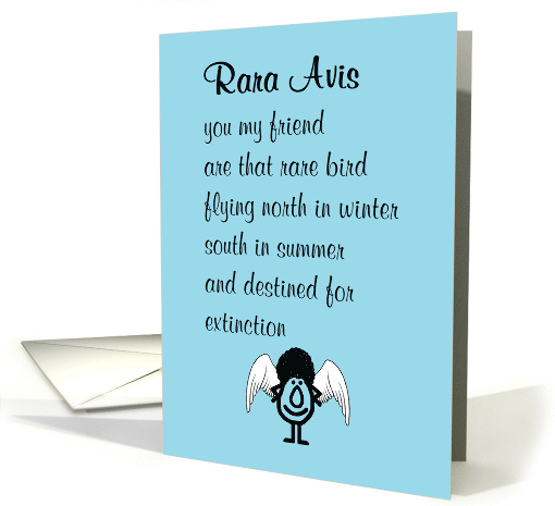 Rara Avis A Funny Thinking Of You Poem For A Friend card (1708174)