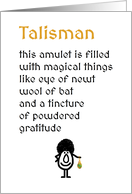 Talisman A Funny Thank You Poem card