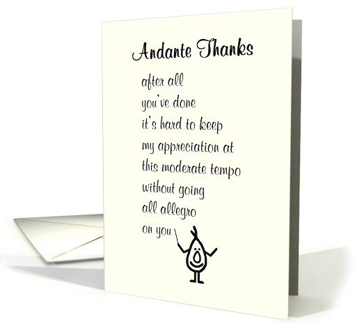 Andante Thanks A Funny Thank You Poem card (1744992)