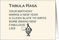 Tabula Rasa A Funny Happy Birthday Poem card