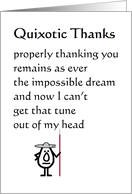 Quixotic Thanks A Funny Thank You Poem card