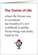 The Game of Life A Funny Get Well Soon Poem card