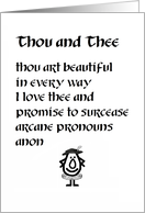 Thou and Thee A Funny Thinking of You Poem card