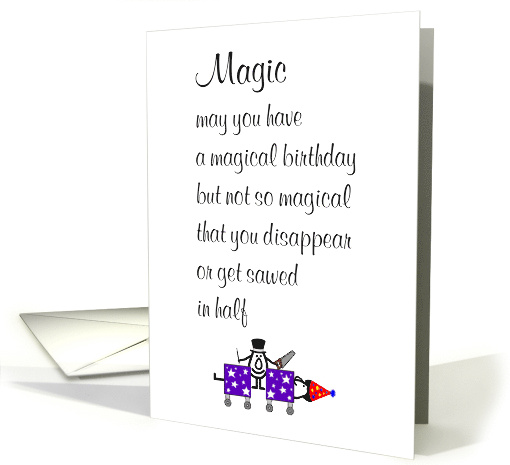 Magic A Funny Happy Birthday Poem card (1795584)