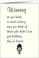 Winning A Funny Congratulations To Her Poem card