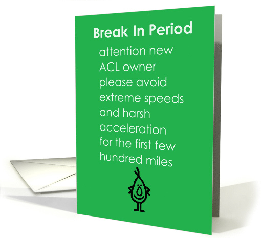 Break In Period A Funny ACL Reconstruction Poem card (1834384)