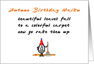 Autumn Birthday Haiku A Funny Happy Autumn Birthday Poem card
