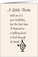 A Little Birdie A Funny Happy Birthday Poem card