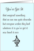 You’ve Got It A Funny Thinking Of You Poem For A Friend card