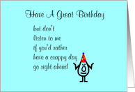 Have A Great Birthday A Funny Happy Birthday Poem card