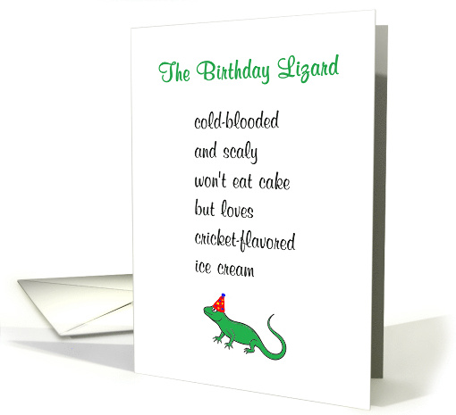 The Birthday Lizard A Funny Happy Birthday Poem card (1914540)