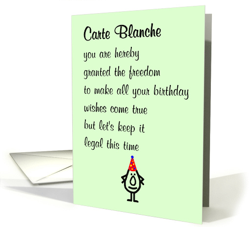 Carte Blanche A Funny Happy Birthday Poem card (1920548)