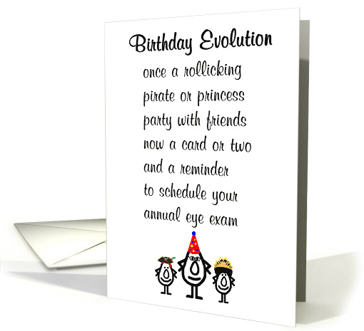 Birthday Evolution A Funny Happy Birthday Poem card (1942796)
