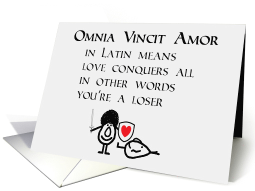 Omnia Vincit Amor A Funny Thinking Of You Poem card (1946632)