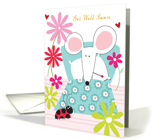 Mouse & Lady Bug  Get well soon card (1048825)
