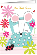 Mouse & Lady Bug Get well soon card