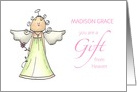 Adoption Anniversary, Gift from Heaven, Custom Name card