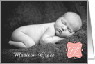 Pink Baby Announcement, Gift from Heaven card