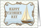 Happy Father’s Day Sailboat and Knotted Rope Custom Name card