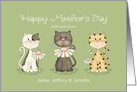 Mother’s Day Three Cats From All of Us Custom Names card